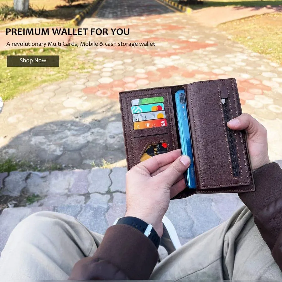 Premium Leather Wallet for Men - Dark Brown, Tan, Black - Image 4