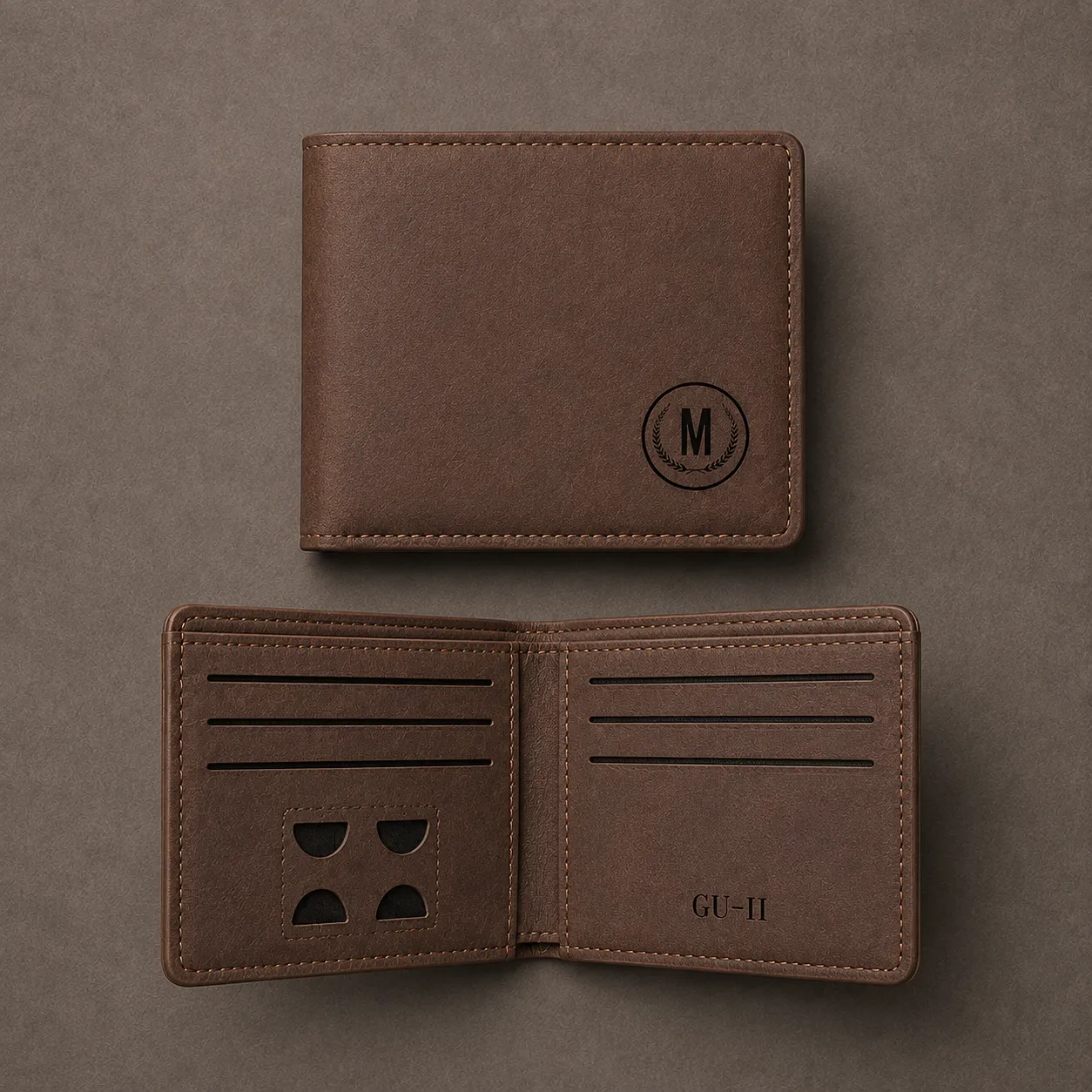 Men's Genuine Leather Wallet with Subtle Logo - Image 4