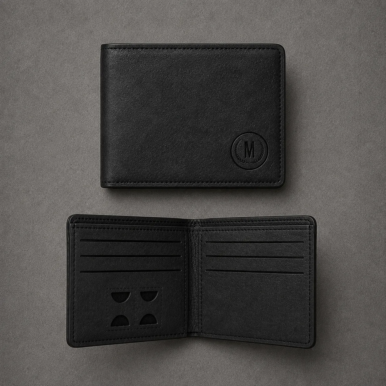 Men's Genuine Leather Wallet with Subtle Logo - Image 3
