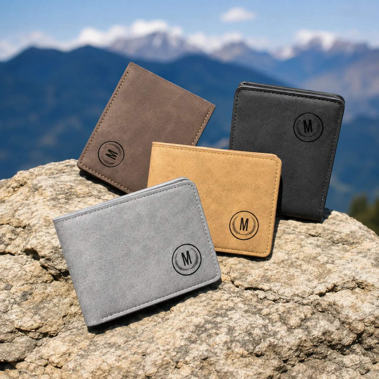 Men's Genuine Leather Wallet with Subtle Logo