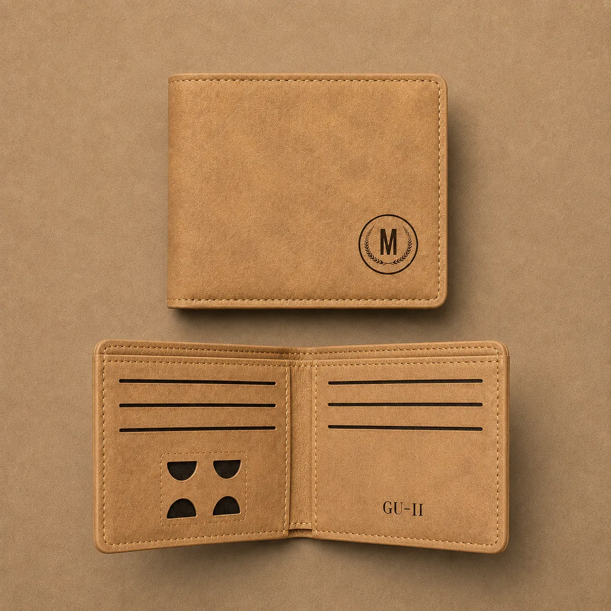 Men's Genuine Leather Wallet with Subtle Logo - Image 2